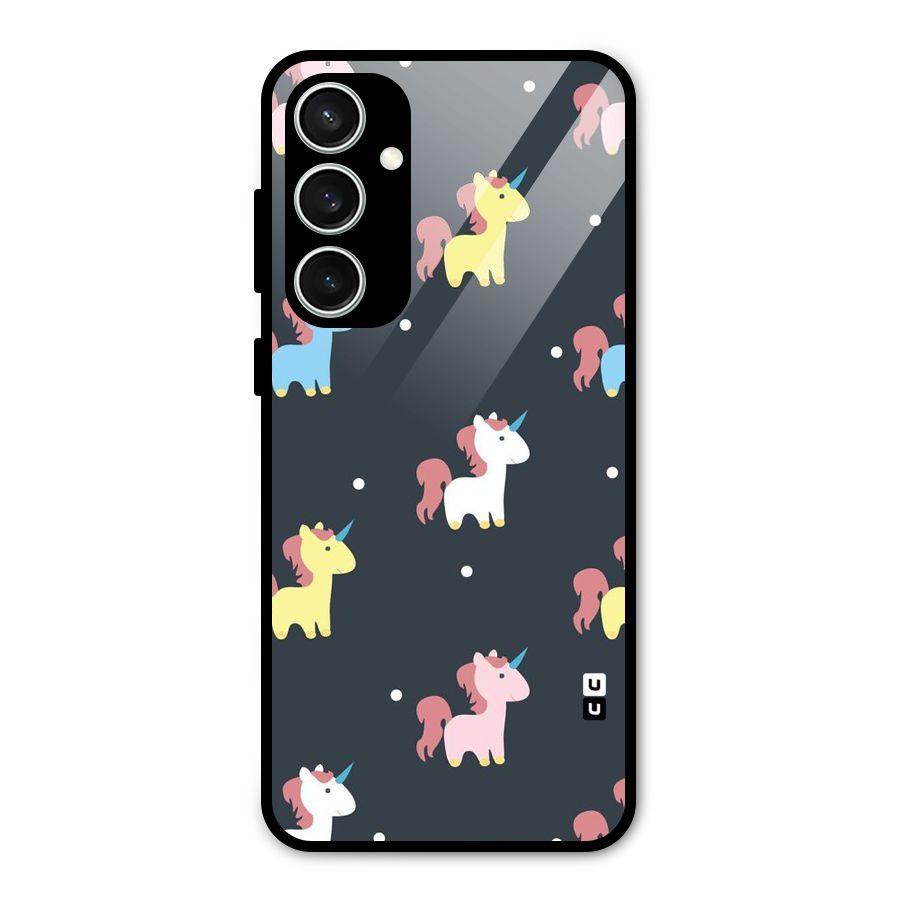 Unicorn Pattern Glass Back Case for Galaxy S23 FE