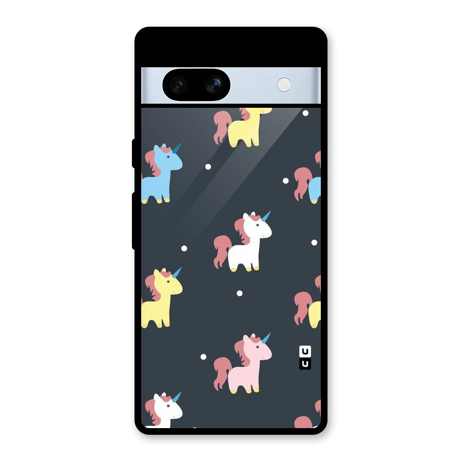 Unicorn Pattern Glass Back Case for Google Pixel 7a