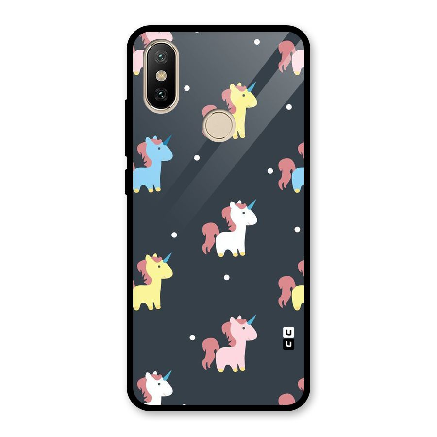 Unicorn Pattern Glass Back Case for Redmi A2