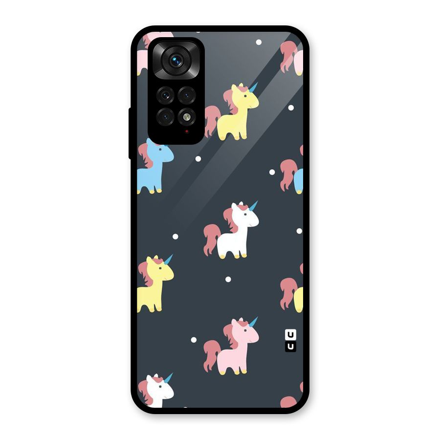 Unicorn Pattern Glass Back Case for Redmi Note 11S