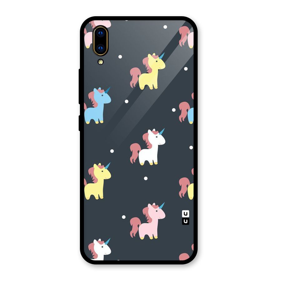 Unicorn Pattern Glass Back Case for Vivo V11 Pro