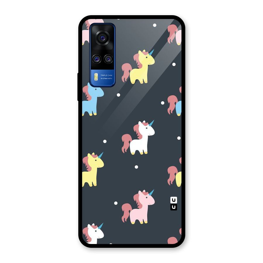 Unicorn Pattern Glass Back Case for Vivo Y31