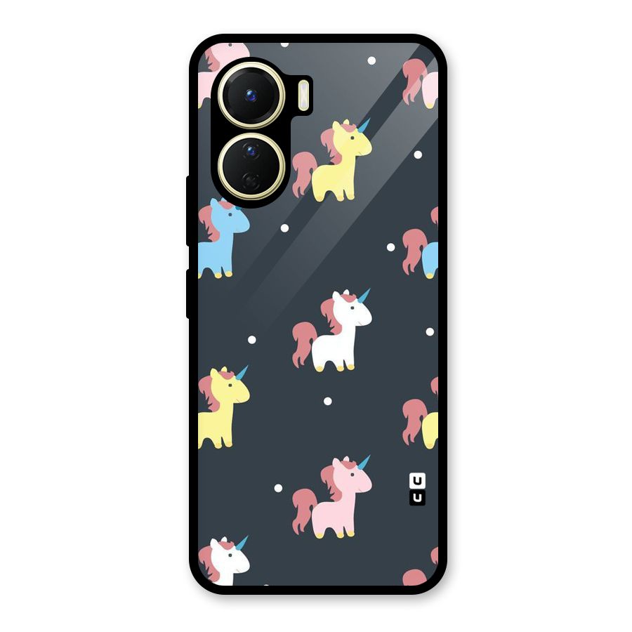 Unicorn Pattern Glass Back Case for Vivo Y56