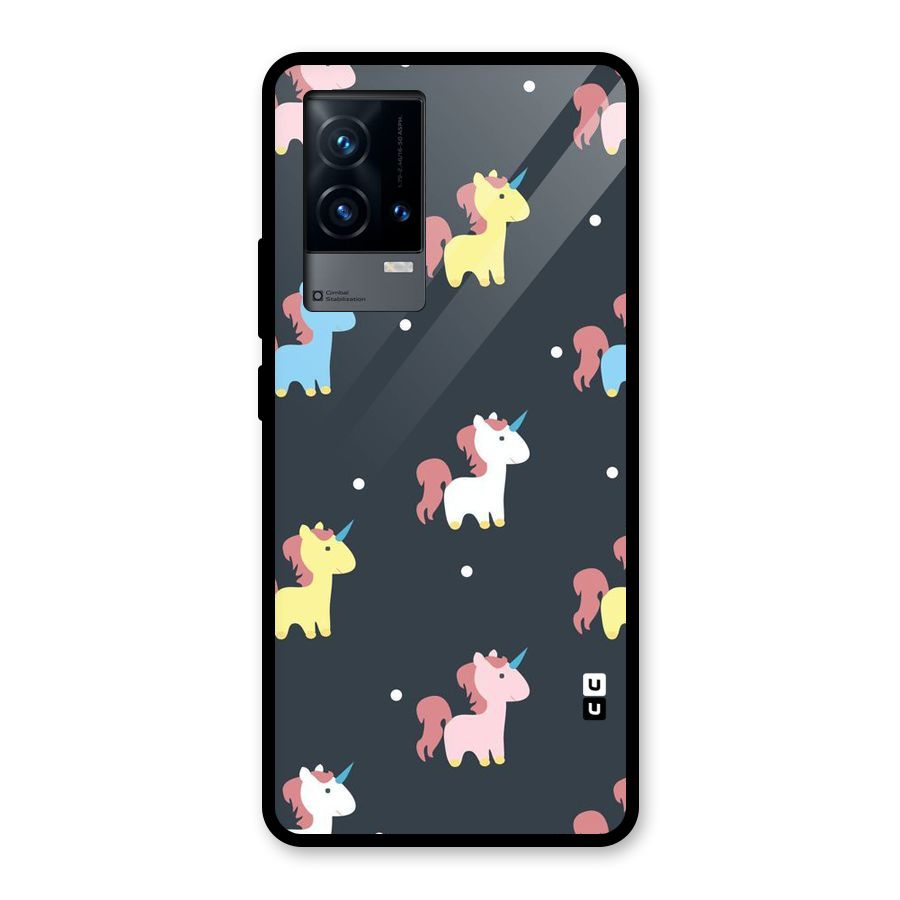 Unicorn Pattern Glass Back Case for iQOO 9 5G