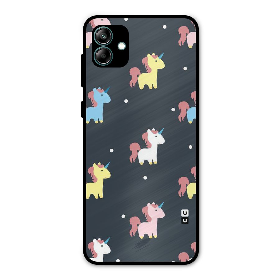 Unicorn Pattern Metal Back Case for Galaxy A04
