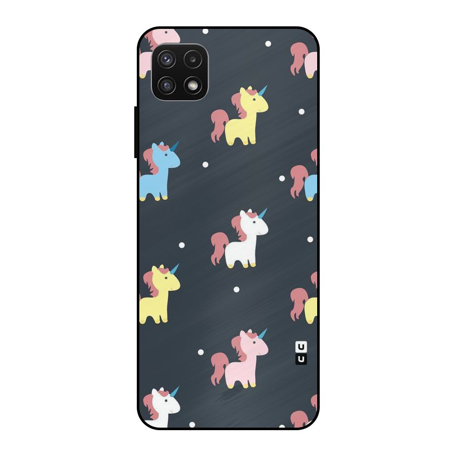 Unicorn Pattern Metal Back Case for Galaxy A22 5G