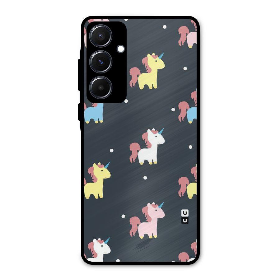 Unicorn Pattern Metal Back Case for Galaxy A55