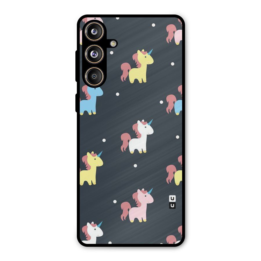 Unicorn Pattern Metal Back Case for Galaxy F55