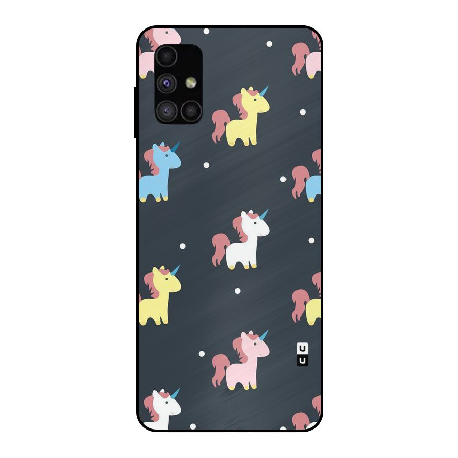 Unicorn Pattern Metal Back Case for Galaxy M51