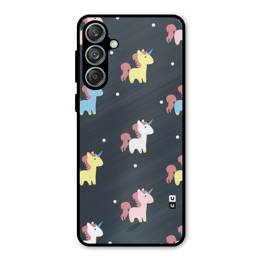 Unicorn Pattern Metal Back Case for Galaxy M55 5G