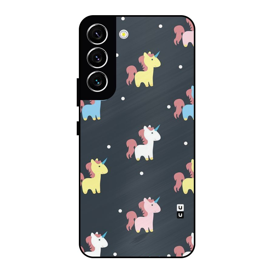 Unicorn Pattern Metal Back Case for Galaxy S22 5G