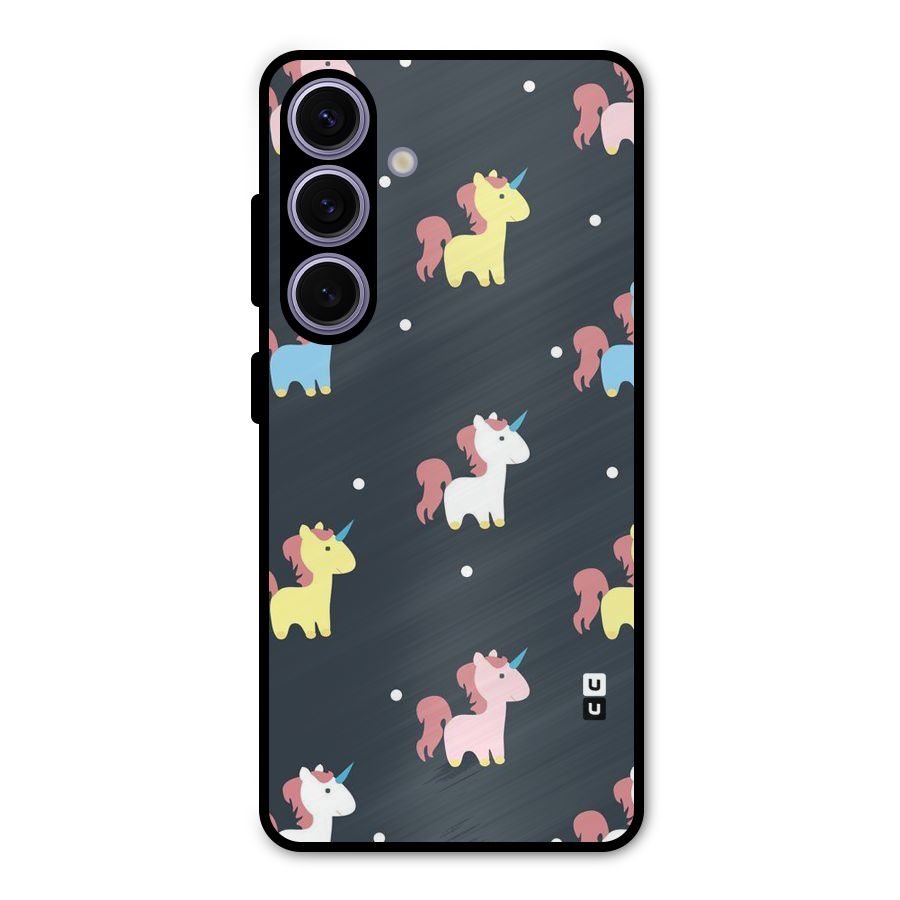 Unicorn Pattern Metal Back Case for Galaxy S24