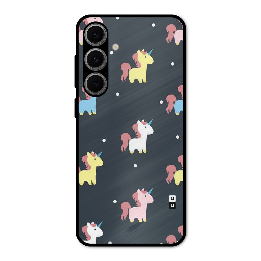 Unicorn Pattern Metal Back Case for Galaxy S24 FE