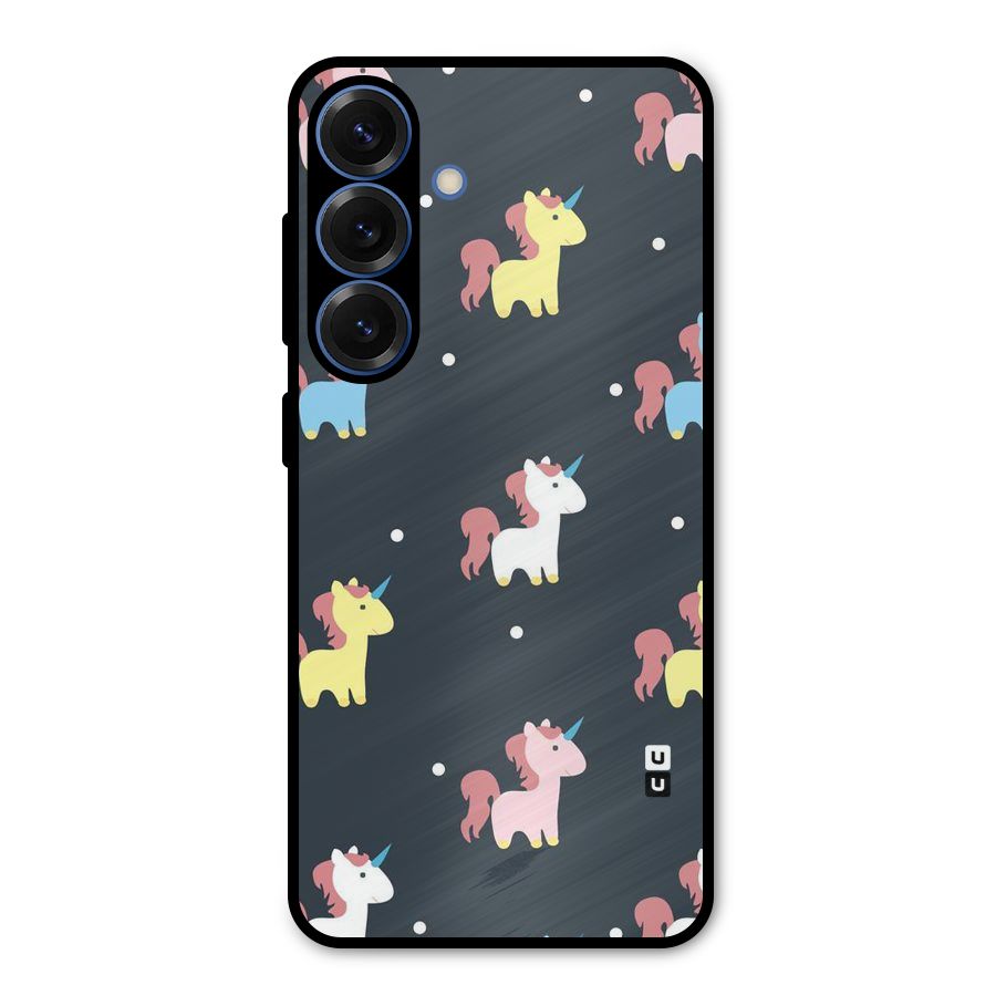Unicorn Pattern Metal Back Case for Galaxy S25