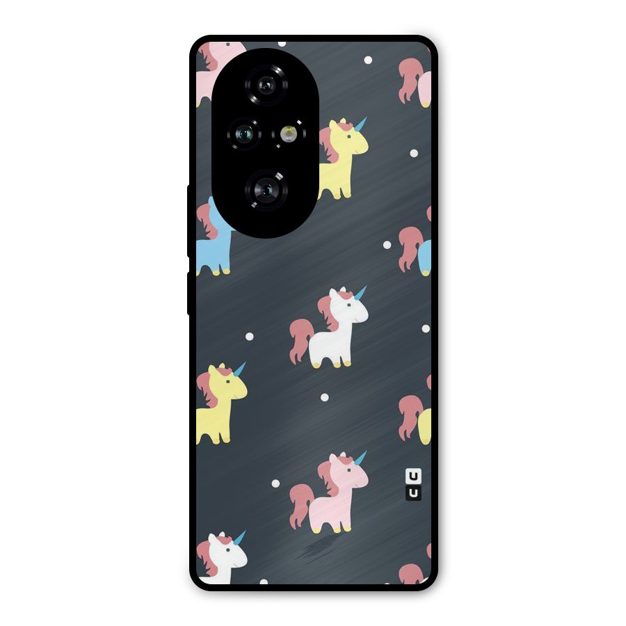Unicorn Pattern Metal Back Case for Honor 200 Pro