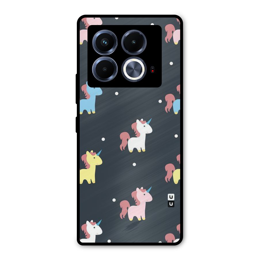 Unicorn Pattern Metal Back Case for Infinix Note 40 5G