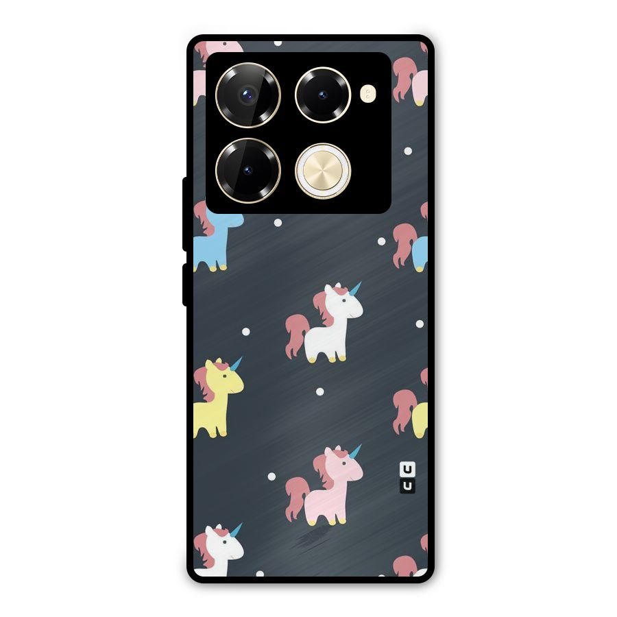 Unicorn Pattern Metal Back Case for Infinix Note 40 Pro Plus