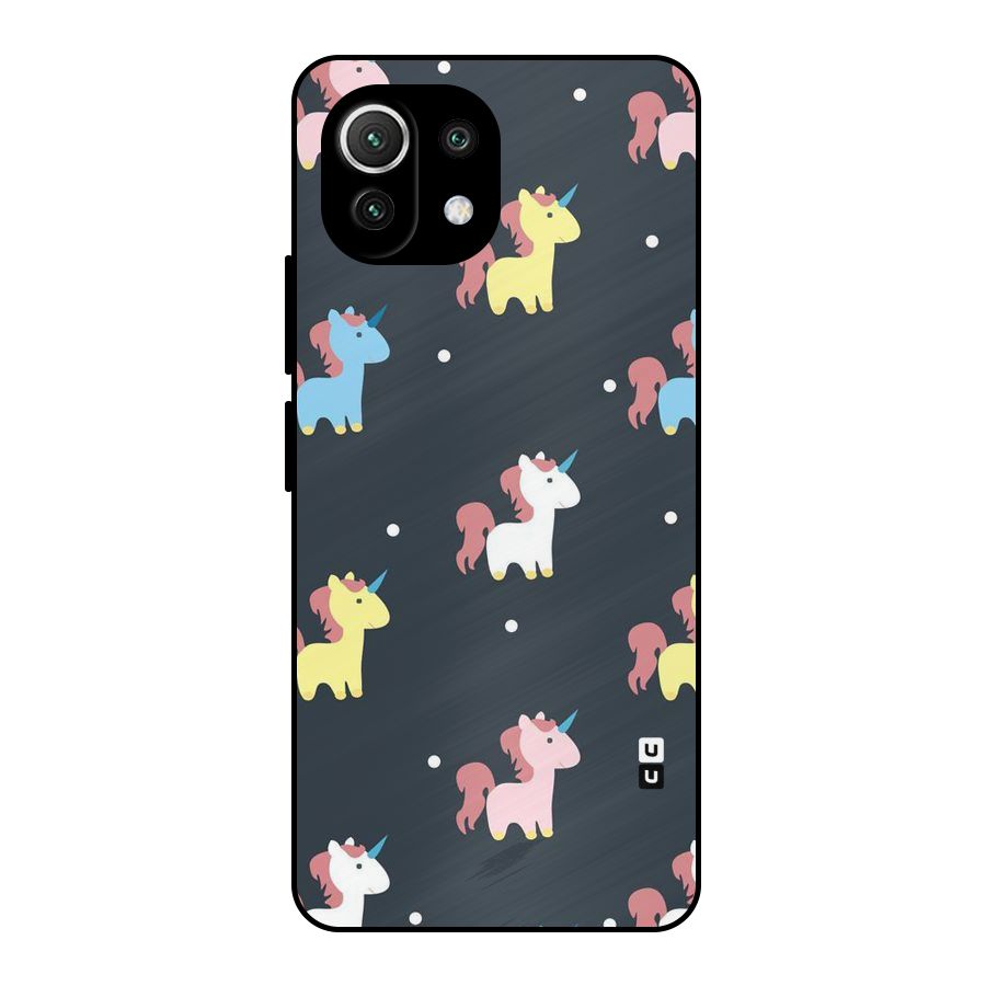 Unicorn Pattern Metal Back Case for Mi 11 Lite