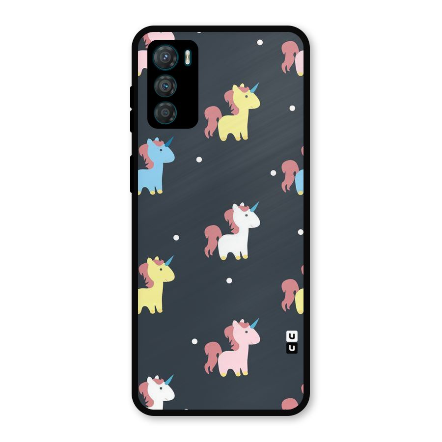 Unicorn Pattern Metal Back Case for Moto G42