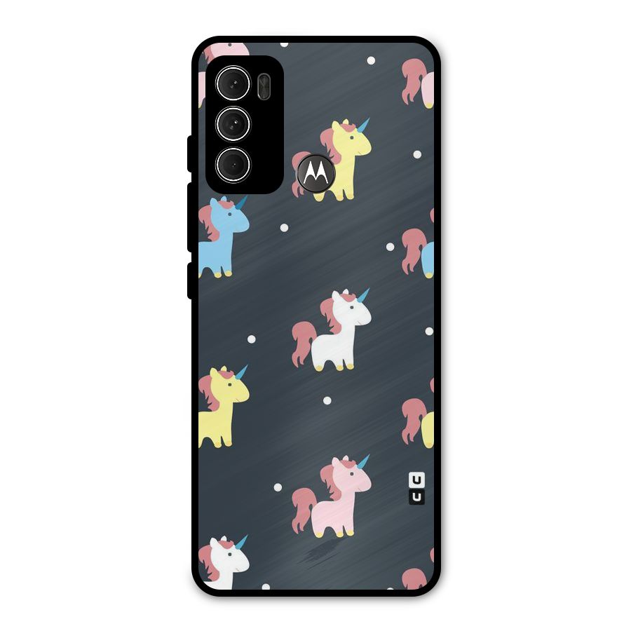 Unicorn Pattern Metal Back Case for Moto G60