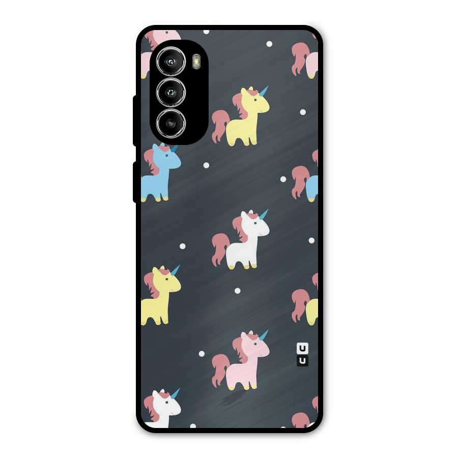 Unicorn Pattern Metal Back Case for Moto G82