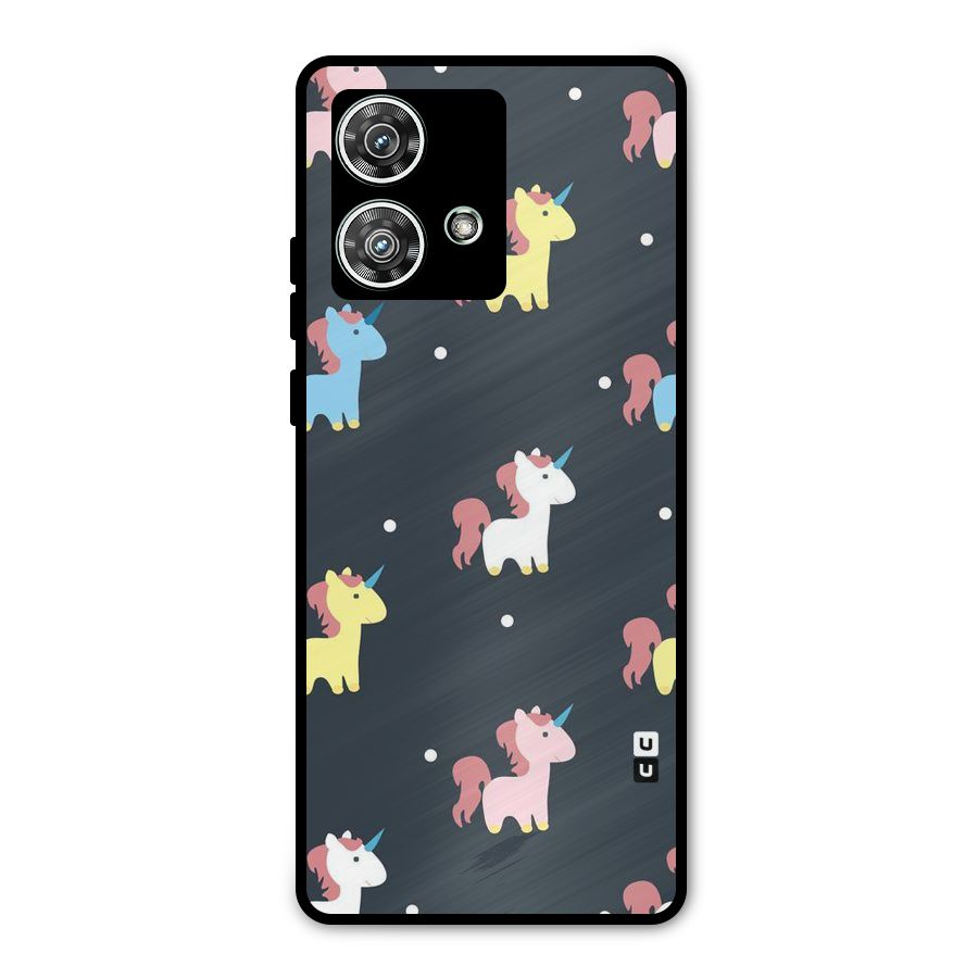 Unicorn Pattern Metal Back Case for Motorola Edge 40 Neo