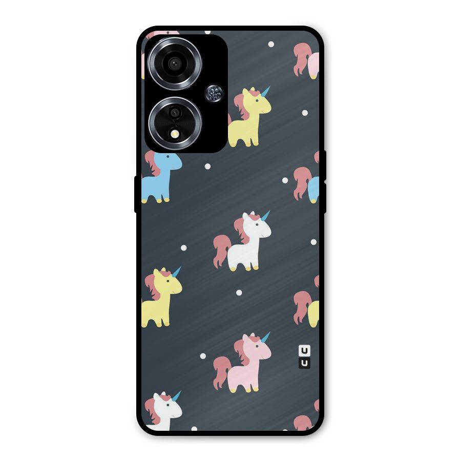 Unicorn Pattern Metal Back Case for Oppo A59