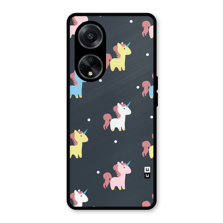 Unicorn Pattern Metal Back Case for Oppo F23