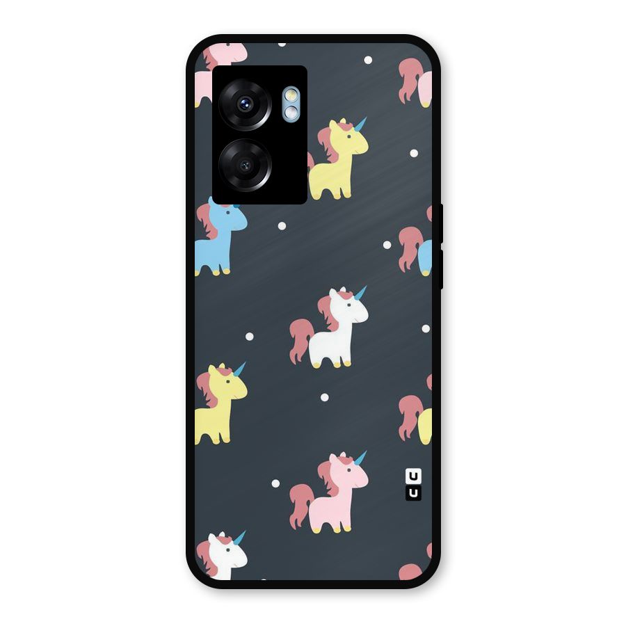 Unicorn Pattern Metal Back Case for Oppo K10 (5G)