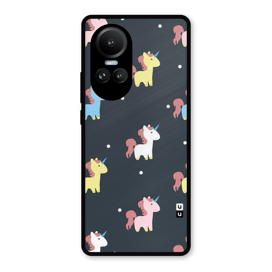 Unicorn Pattern Metal Back Case for Oppo Reno10 Pro