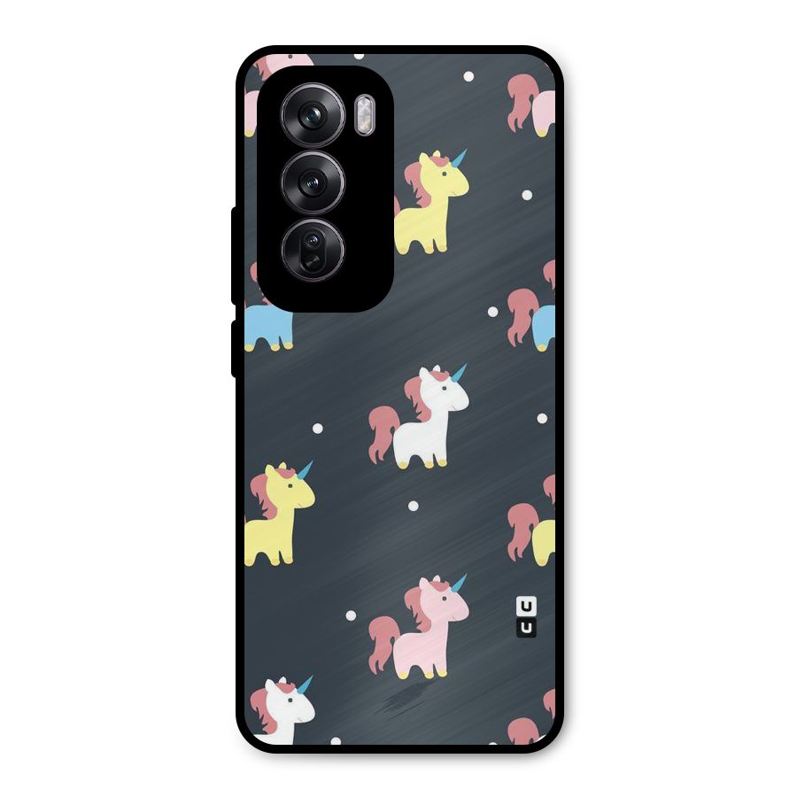 Unicorn Pattern Metal Back Case for Oppo Reno12 Pro