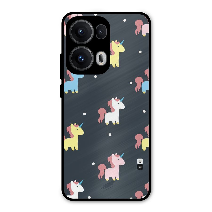 Unicorn Pattern Metal Back Case for Oppo Reno13 Pro