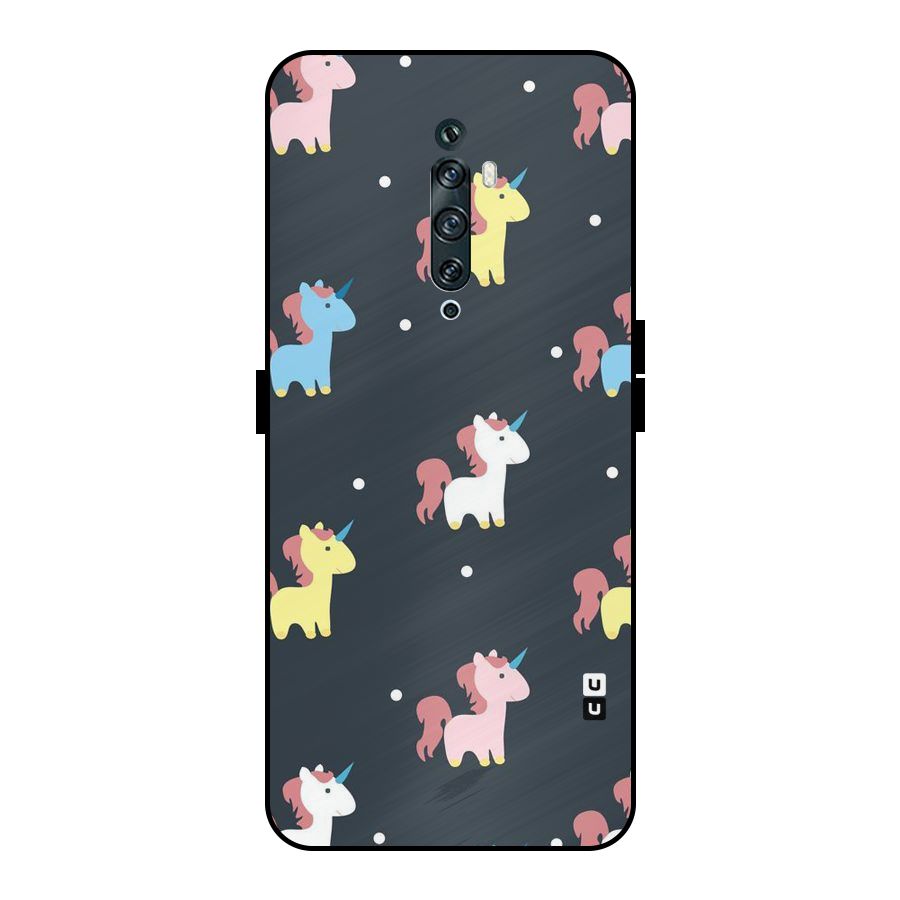 Unicorn Pattern Metal Back Case for Oppo Reno2 F