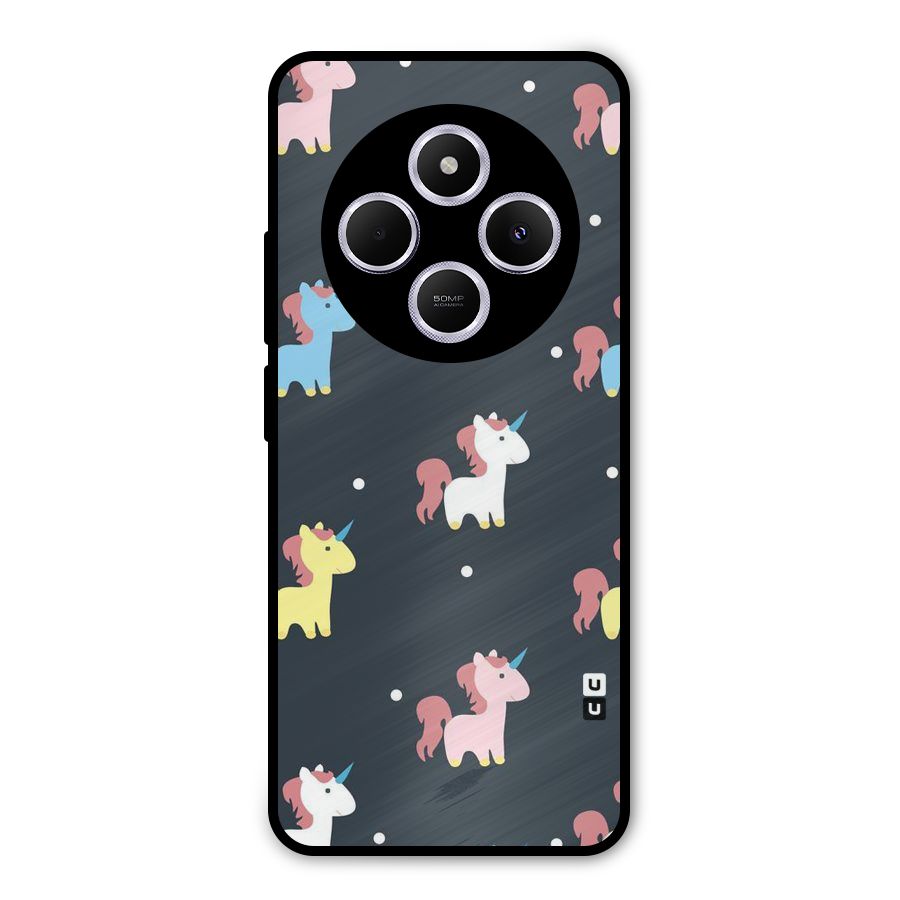 Unicorn Pattern Metal Back Case for Poco C75 5G