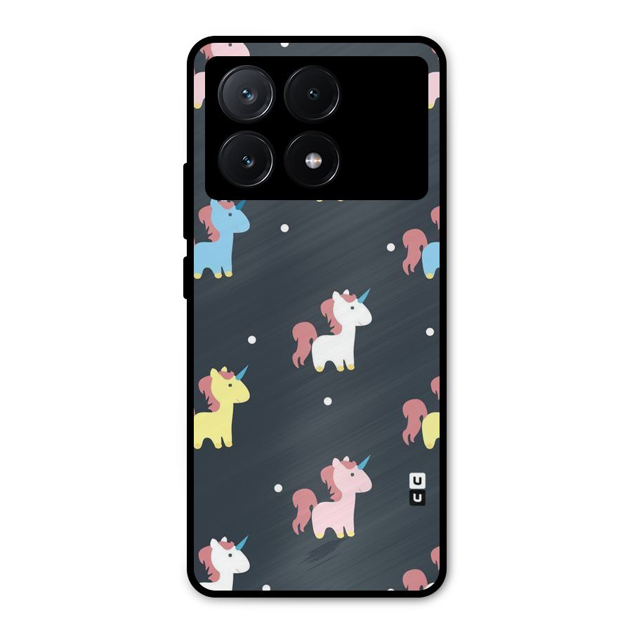 Unicorn Pattern Metal Back Case for Poco X6 Pro