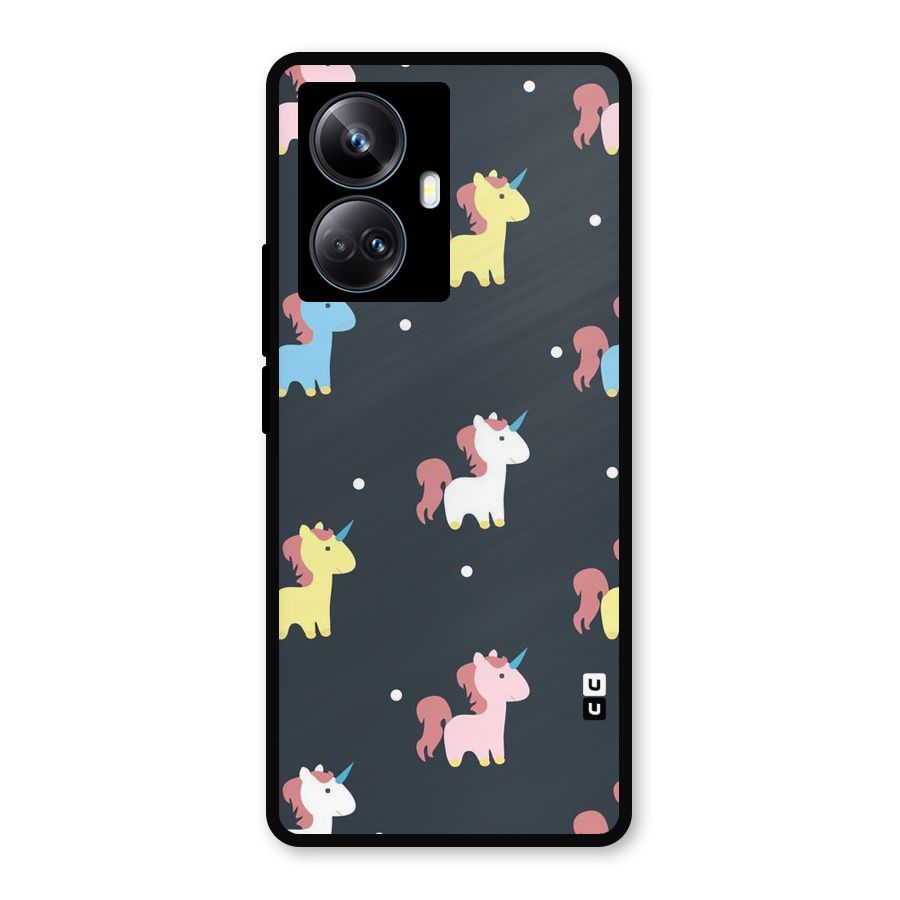 Unicorn Pattern Metal Back Case for Realme 10 Pro Plus
