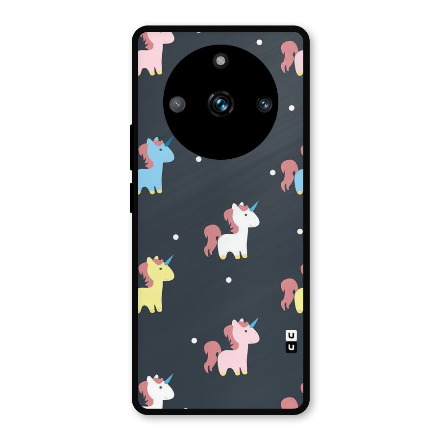 Unicorn Pattern Metal Back Case for Realme 11 Pro Plus
