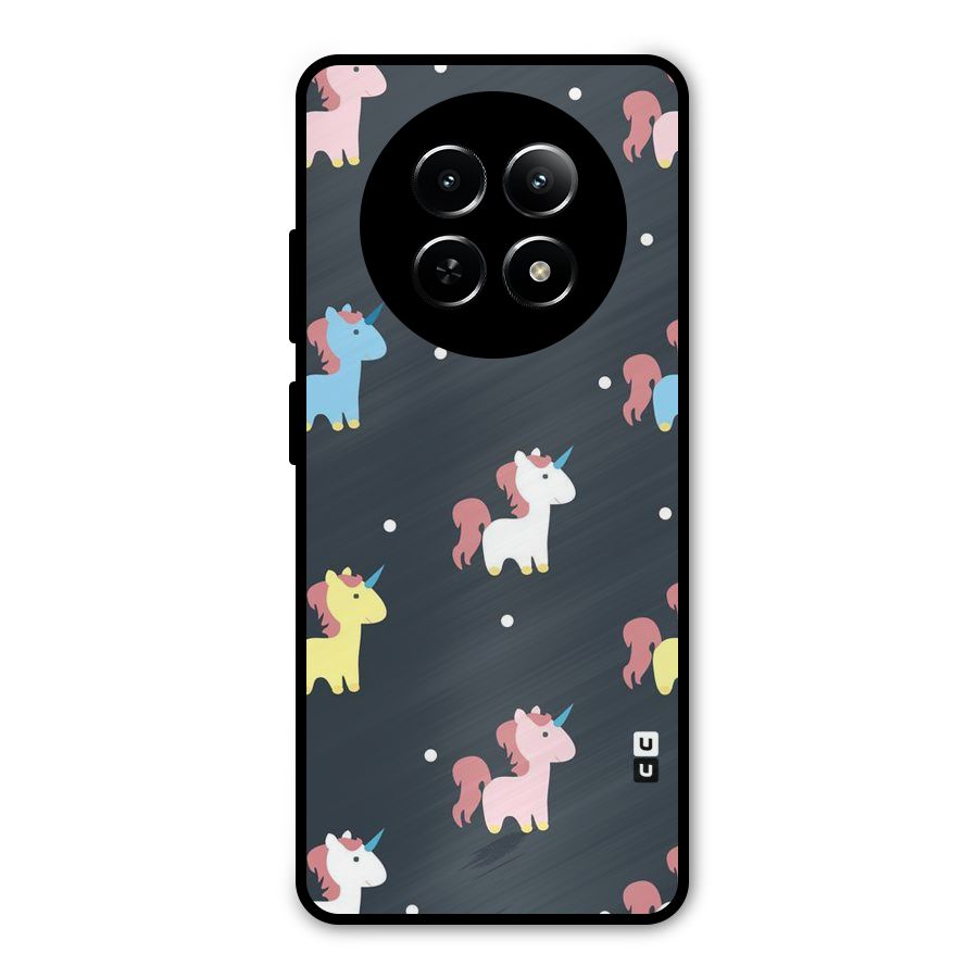 Unicorn Pattern Metal Back Case for Realme 12 5G