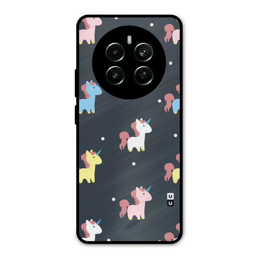 Unicorn Pattern Metal Back Case for Realme 12 Pro Plus