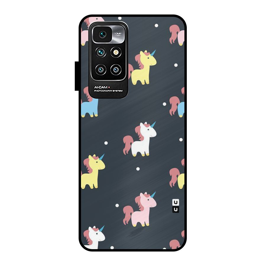 Unicorn Pattern Metal Back Case for Redmi 10 Prime