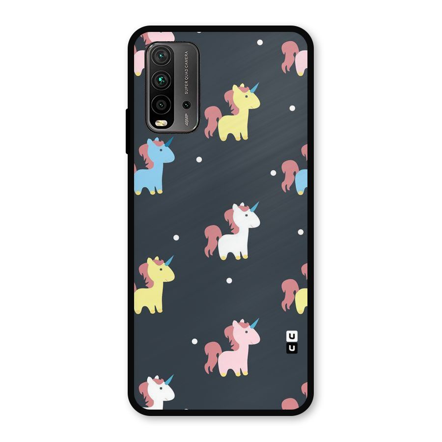 Unicorn Pattern Metal Back Case for Redmi 9 Power
