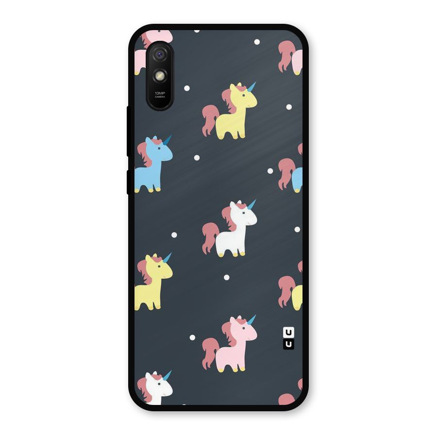 Unicorn Pattern Metal Back Case for Redmi 9a