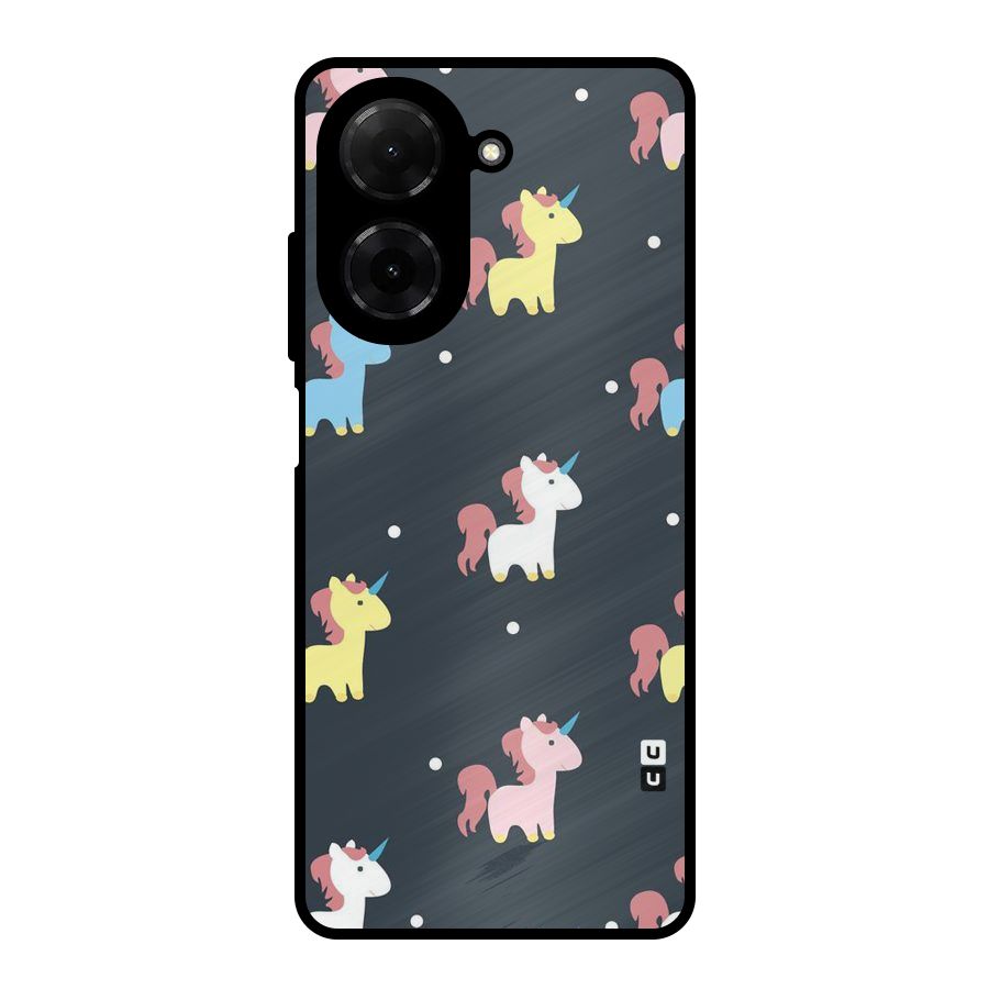 Unicorn Pattern Metal Back Case for Redmi A5 4G