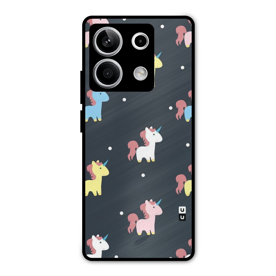 Unicorn Pattern Metal Back Case for Redmi Note 13 5G