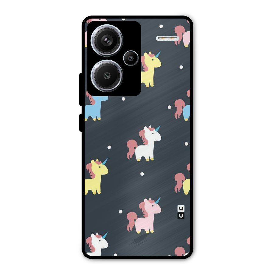 Unicorn Pattern Metal Back Case for Redmi Note 13 Pro Plus