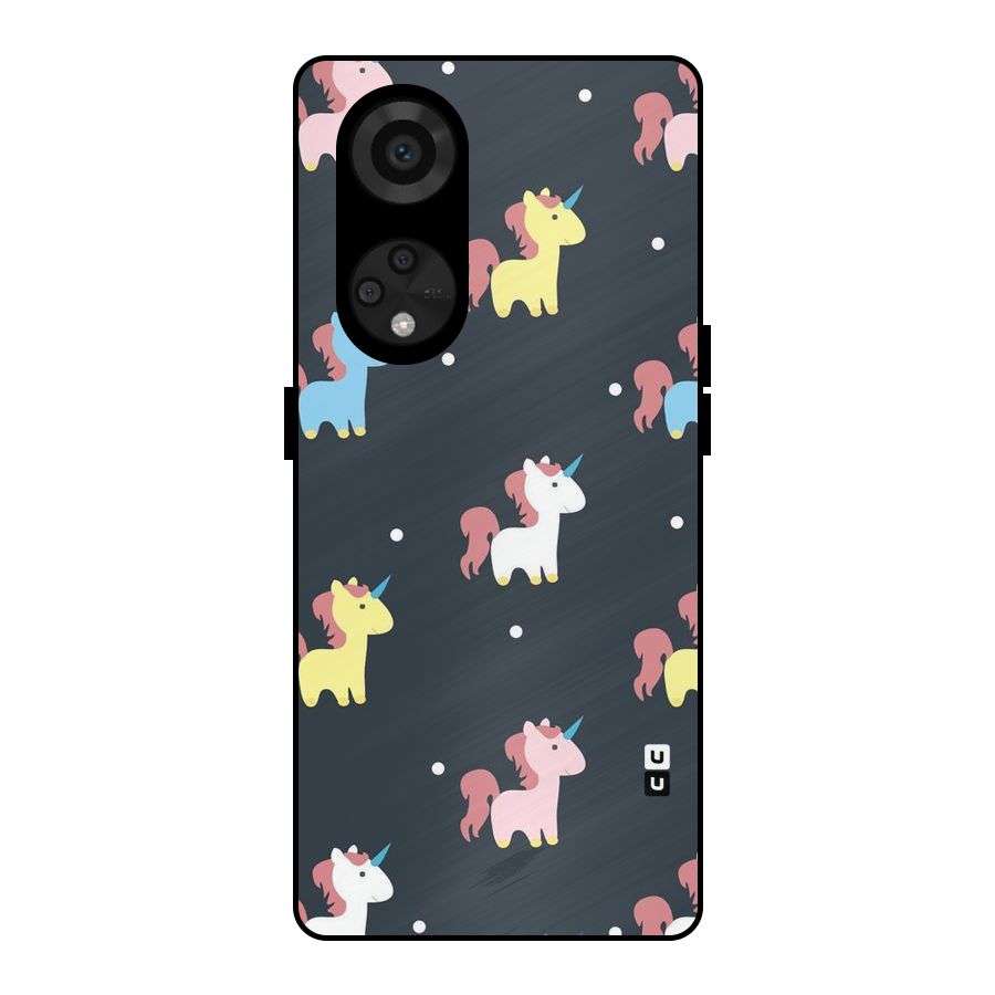 Unicorn Pattern Metal Back Case for Reno8 T 5G
