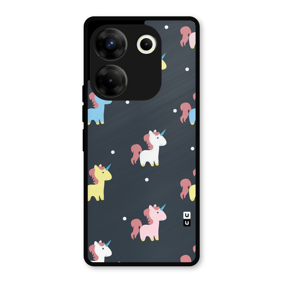 Unicorn Pattern Metal Back Case for Tecno Camon 20