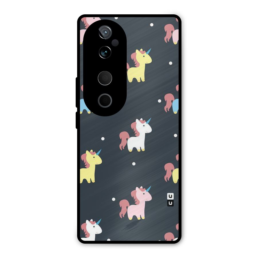 Unicorn Pattern Metal Back Case for Vivo T3 Ultra