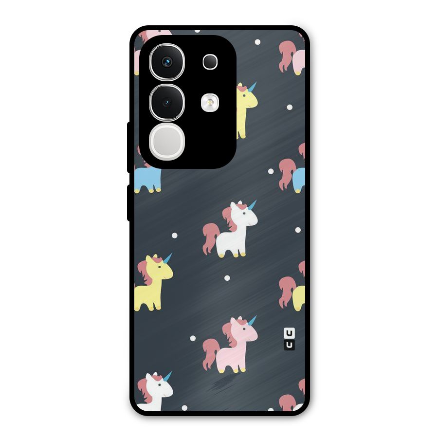 Unicorn Pattern Metal Back Case for Vivo T4x