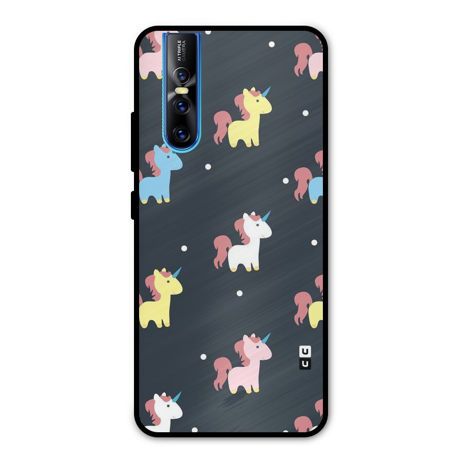 Unicorn Pattern Metal Back Case for Vivo V15 Pro